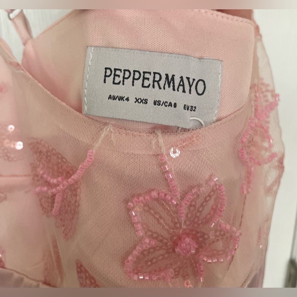 Peppermayo Blush Pink Satin Mini Dress - Picture 4 of 8